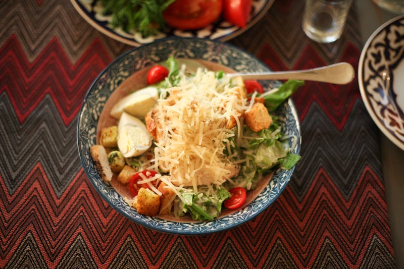 Fresh Caesar Salad with romaine and croutons